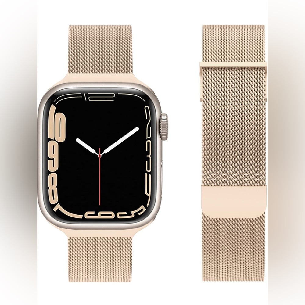 Gold band for Apple Watch.